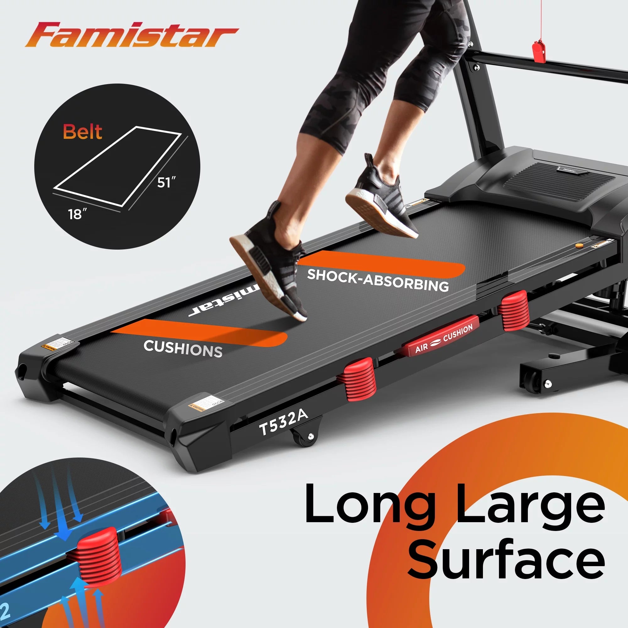 Portable Folding Treadmill 300 LB Capacity with Auto Incline B643749