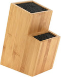 Mantello Knife Block- Universal Knife Holder- Bamboo Wood Kitchen Knife Holder, Gift for Mom- Extra Large Knife Storage, Universal Knife Block