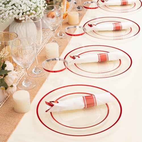 Disposable Plates and Cups Set for 50 Guests with Napkins and Cutlery V71219