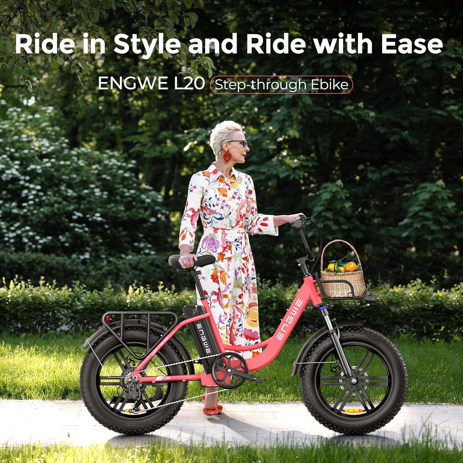 Electric Bike for Adults 20" Fat Tire Step-Thru 48V 7-Speed A16496