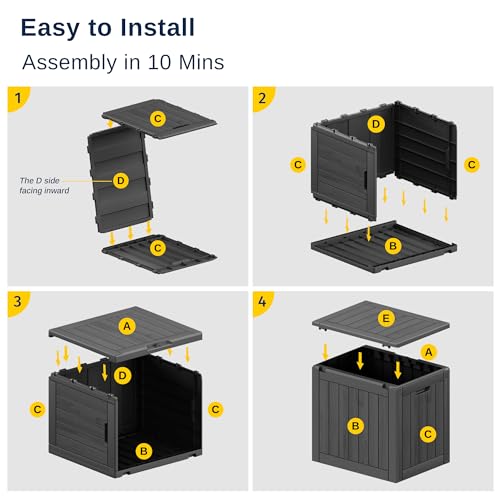Outdoor Storage Box 31 Gallon Waterproof Resin Deck Box V3075