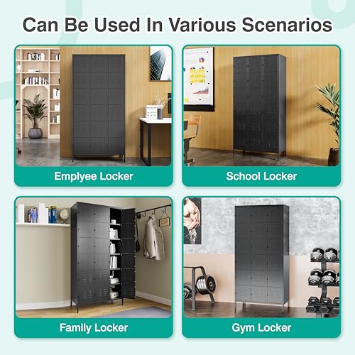 Vintage Metal Locker with Hooks, Lockable Single Door Storage M901