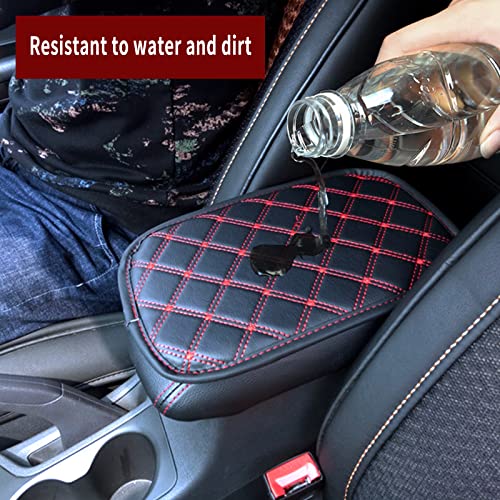 Car Center Console Cover, Waterproof PU Leather Armrest Protector, Anti Slip Pad for Car SUV Truck D199