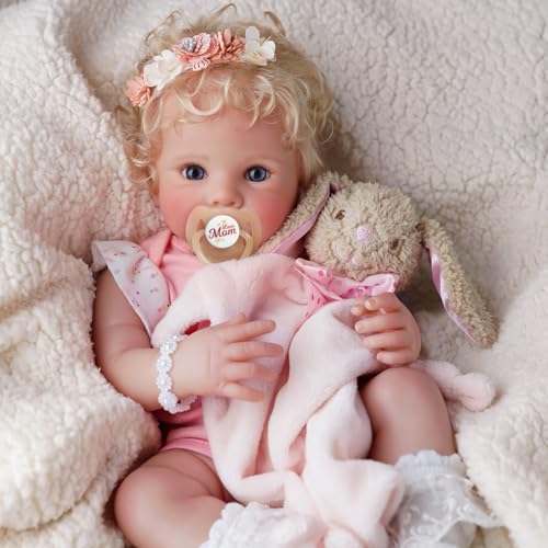 17 Inch Soft Body Realistic Baby Doll with Blond Curly Hair U359
