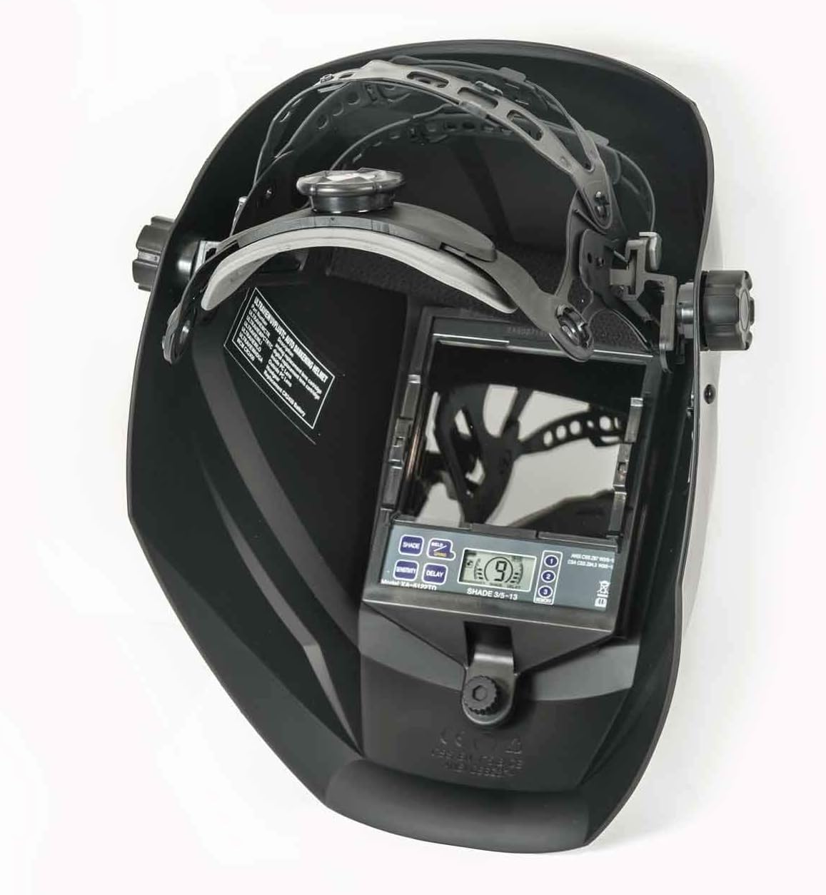 Auto Darkening Welding Helmet Shade 9-13, Black Y93737
