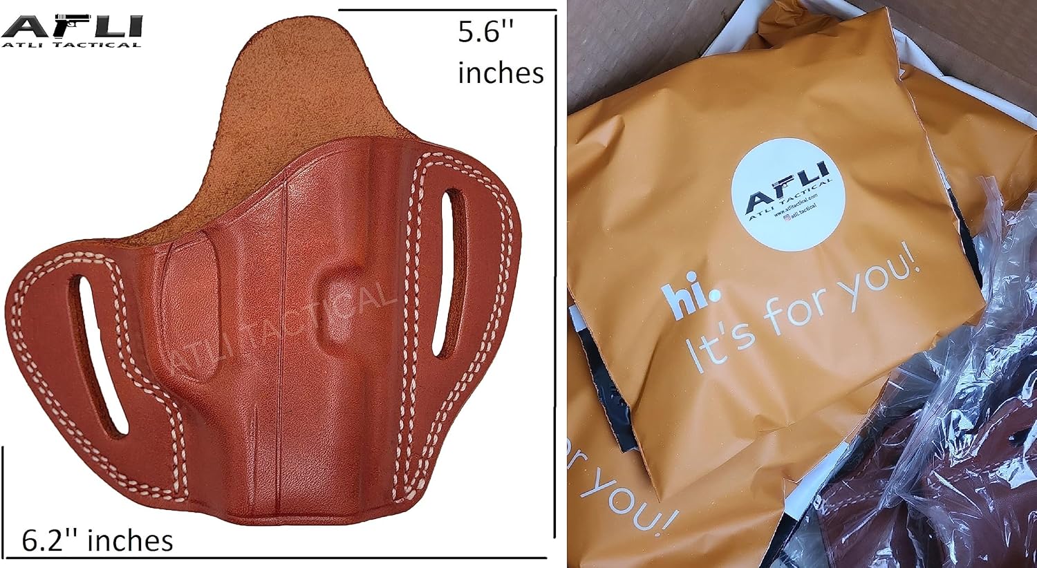 OWB Leather Pancake Holster for Compact Pistols C290366