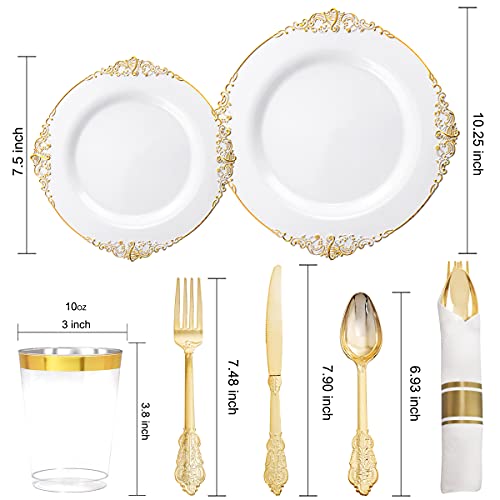 Gold Plastic Dinnerware Set for 50 Guests N48810