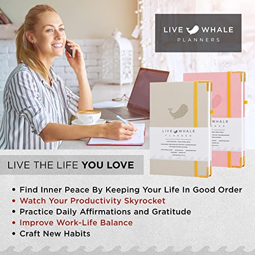 Undated Weekly Planner with Monthly Productivity Journal, Habit Tracking and Gratitude Journaling F136
