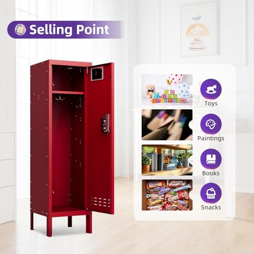 5-Door Steel Storage Locker with Hooks and Card Slots M92401