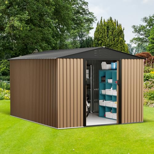 Metal Garden Storage Shed 10x8 ft with Lockable Door K431441