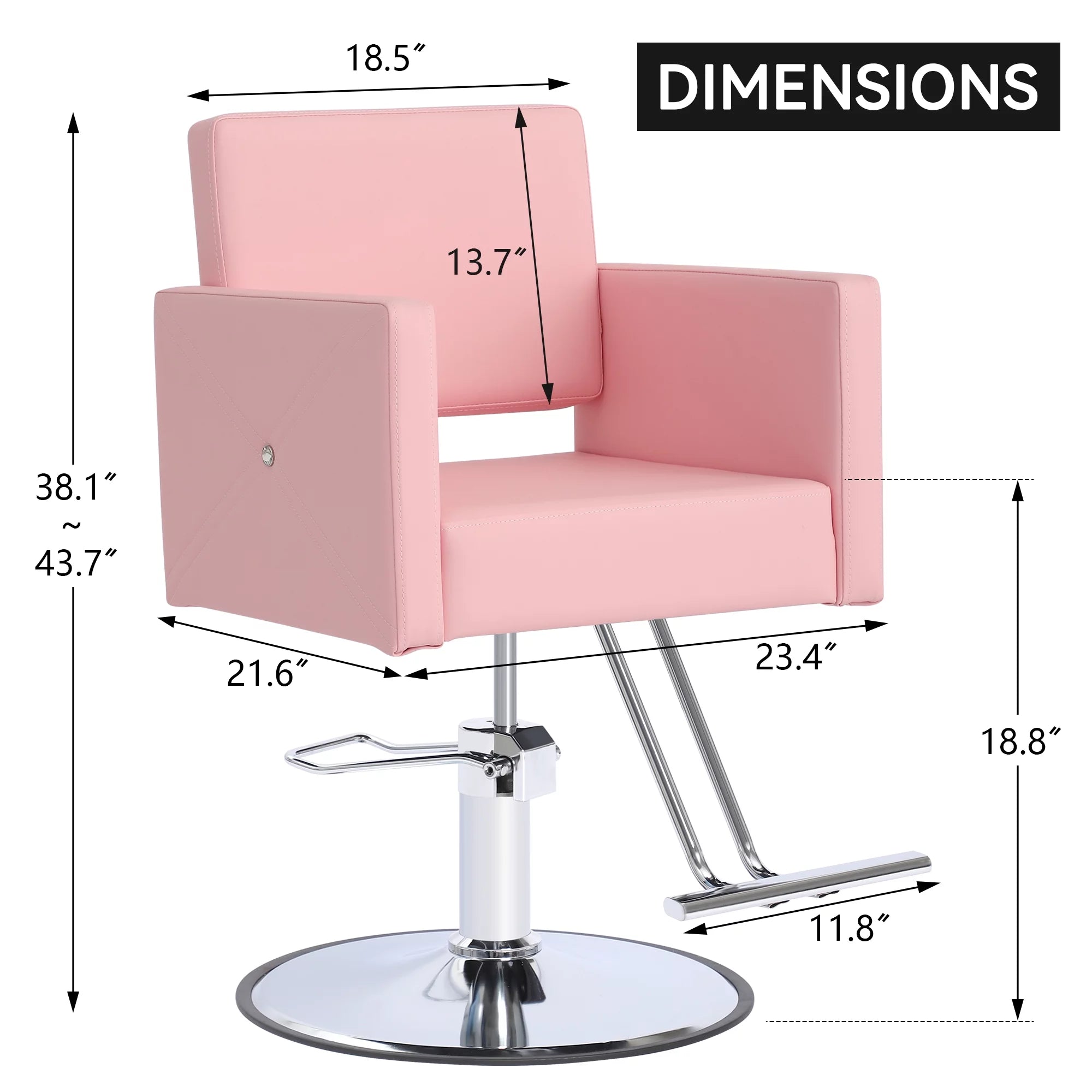 Pink Adjustable Salon Barber Chair with Foot Rest H348