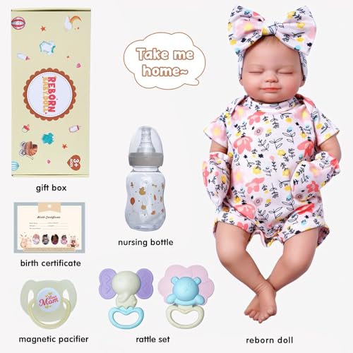 Silicone Reborn Baby Doll 17 Inch Realistic Newborn Vinyl Girl with Gift Box I275733