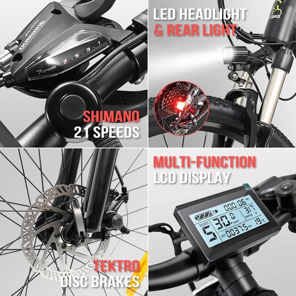 Electric Bike for Adults 500W Mountain Bike with 48V 13AH Removable Battery 26 Inch I332075