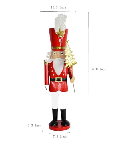 Giant Hand-Painted Red Christmas Nutcracker Soldier Ornament on Stand T877
