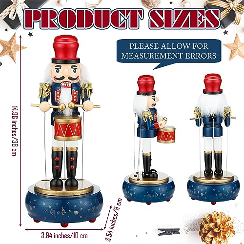Nutcracker Music Box Wooden Soldier Toy Christmas Wind Up Musical Decor X3406