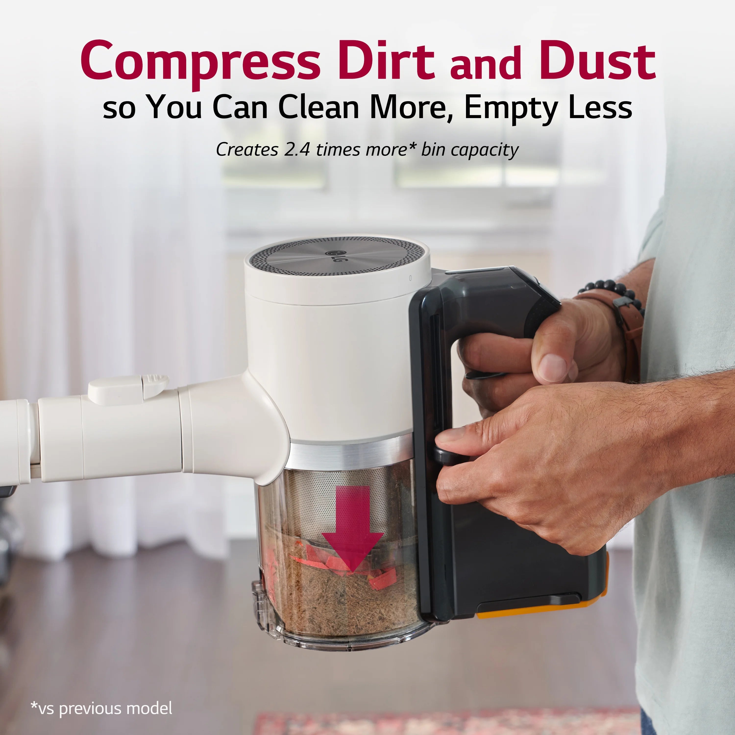 Cordless Stick Vacuum with Auto Empty, Sand Beige P10624