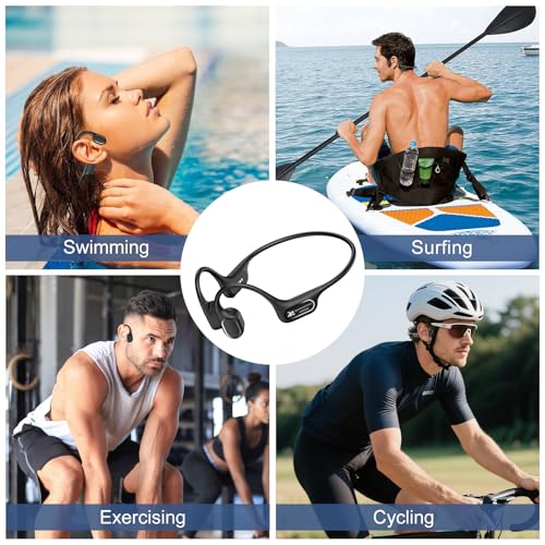 Bone Conduction Swimming Headphones, IP68 Waterproof, 32GB MP3 Player, Open-Ear Design F37330