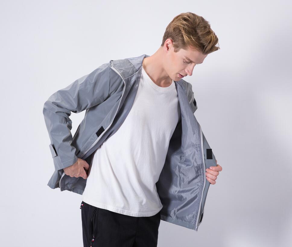Men's Reflective Jacket Outdoor Windbreaker Running Cycling Coat J831