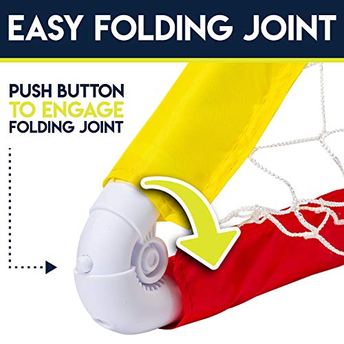 Kids Mini Soccer Goal Set - Portable Folding Net and Ball with Pump - 24" x 16" F922