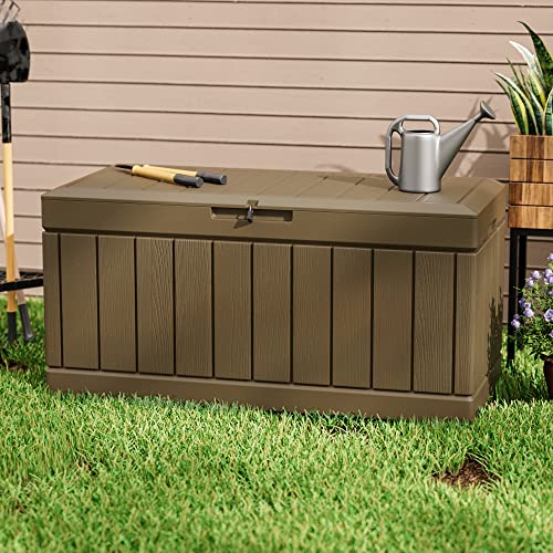 31 Gallon Outdoor Deck Box for Patio Furniture and Garden Tools W716487