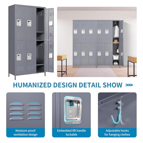 Metal Lockers with Shelves 72" H for Employees C448234