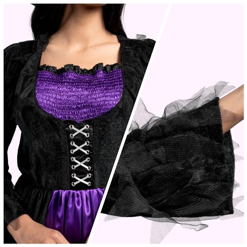Witch Costume for Women with Dress Hat Accessories O3856