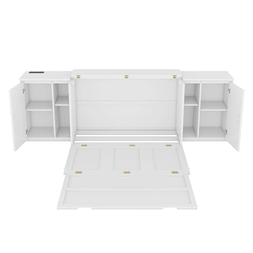 Wall Cabinet Bed with Storage and Bookcase Headboard F651615