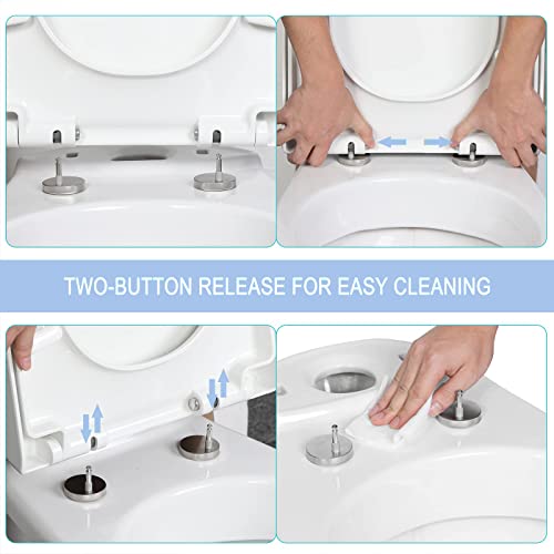 Soft Close Square Toilet Seat with Quick Release Hinges P682