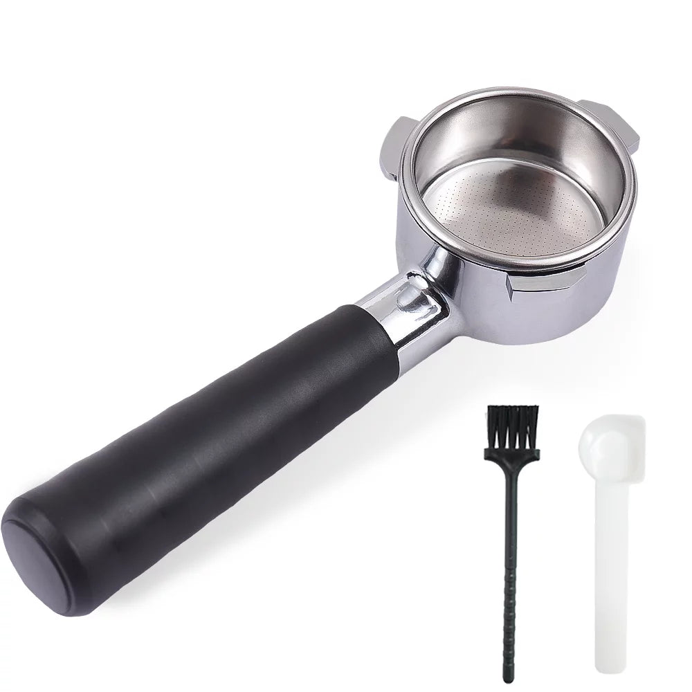 54mm Bottomless Naked Portafilter Filter Basket Included 3 Ears Stainless Steel Replacement Parts Basket Portafilter Handle with Cleaning Brush Spoon Compatible with Breville 450 820 840 870