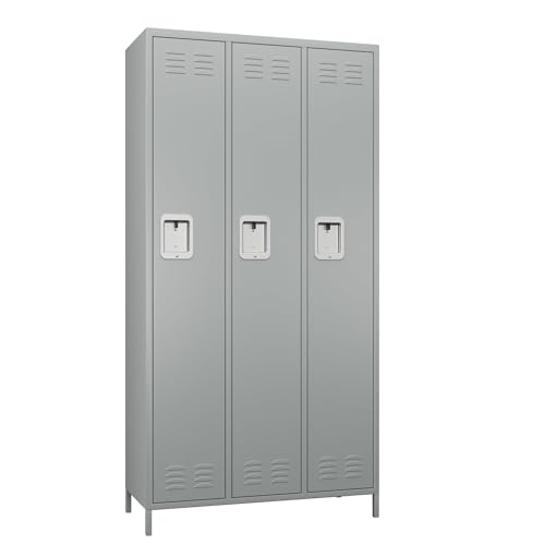 6 Door Metal Storage Locker with 18 Hooks, Black & Dark Grey K6611