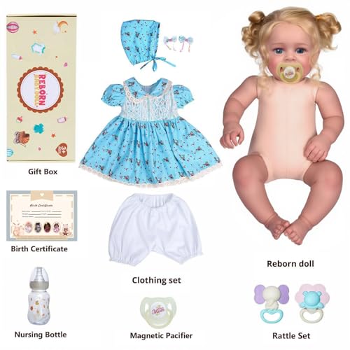 Lifelike Reborn Baby Doll 18 Inch Realistic Newborn Blond Girl with Clothes G1933
