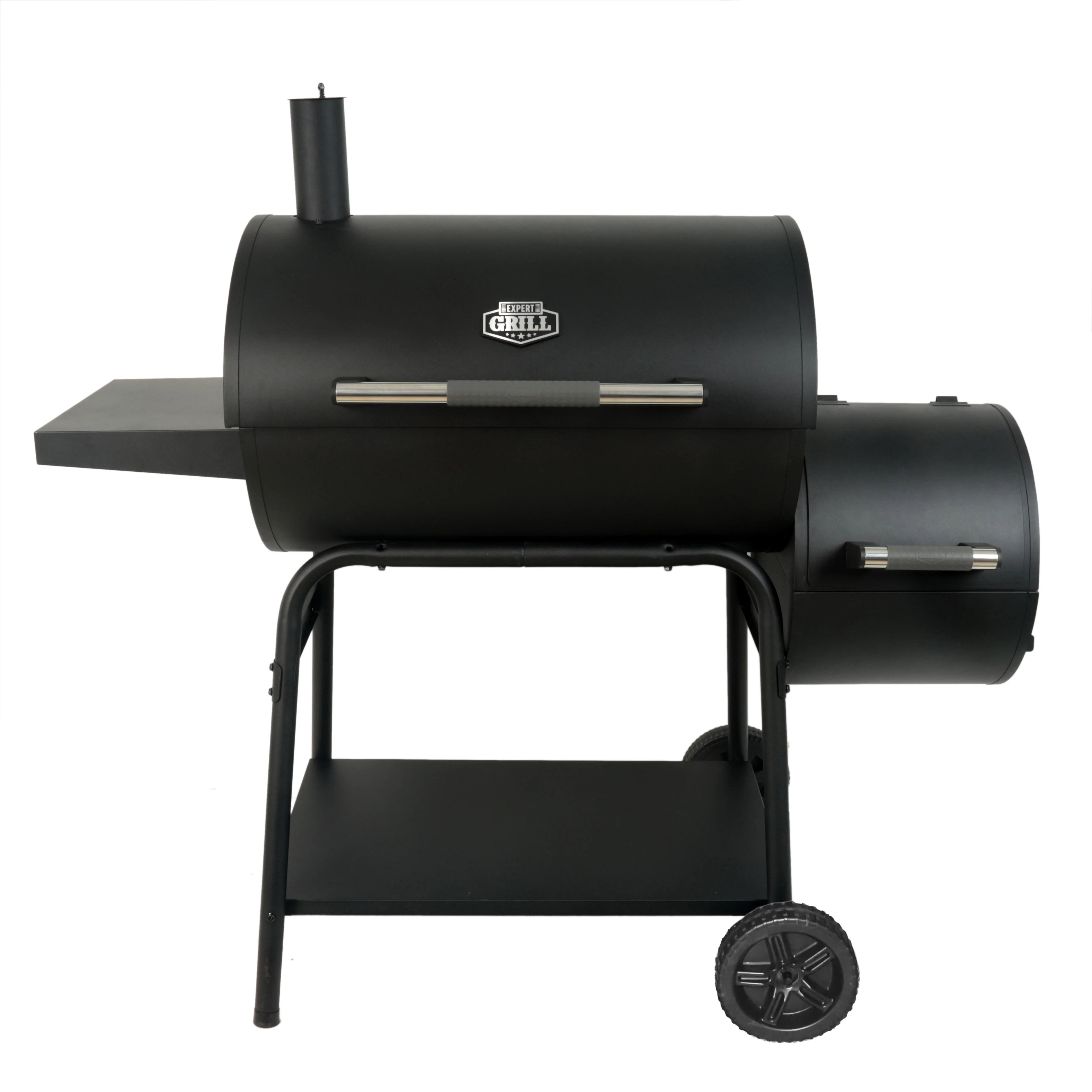 28" Offset Steel Charcoal Smoker Grill with Side Firebox B1997