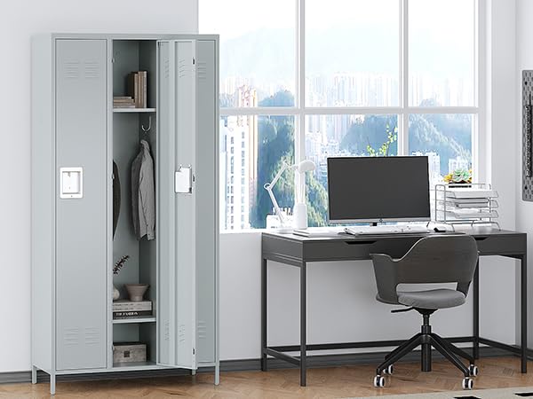 3-Door Blue Steel Storage Locker for Office, School, Gym C68898