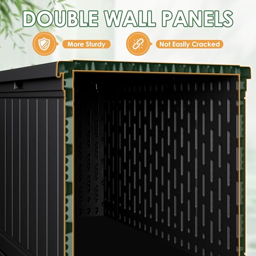 30 Gallon Waterproof Resin Deck Box for Outdoor Patio and Garden Storage Q30388