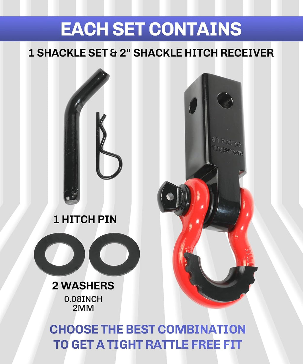 Tow Hitch Receiver 2" with Shackle and Screw Pin U144209