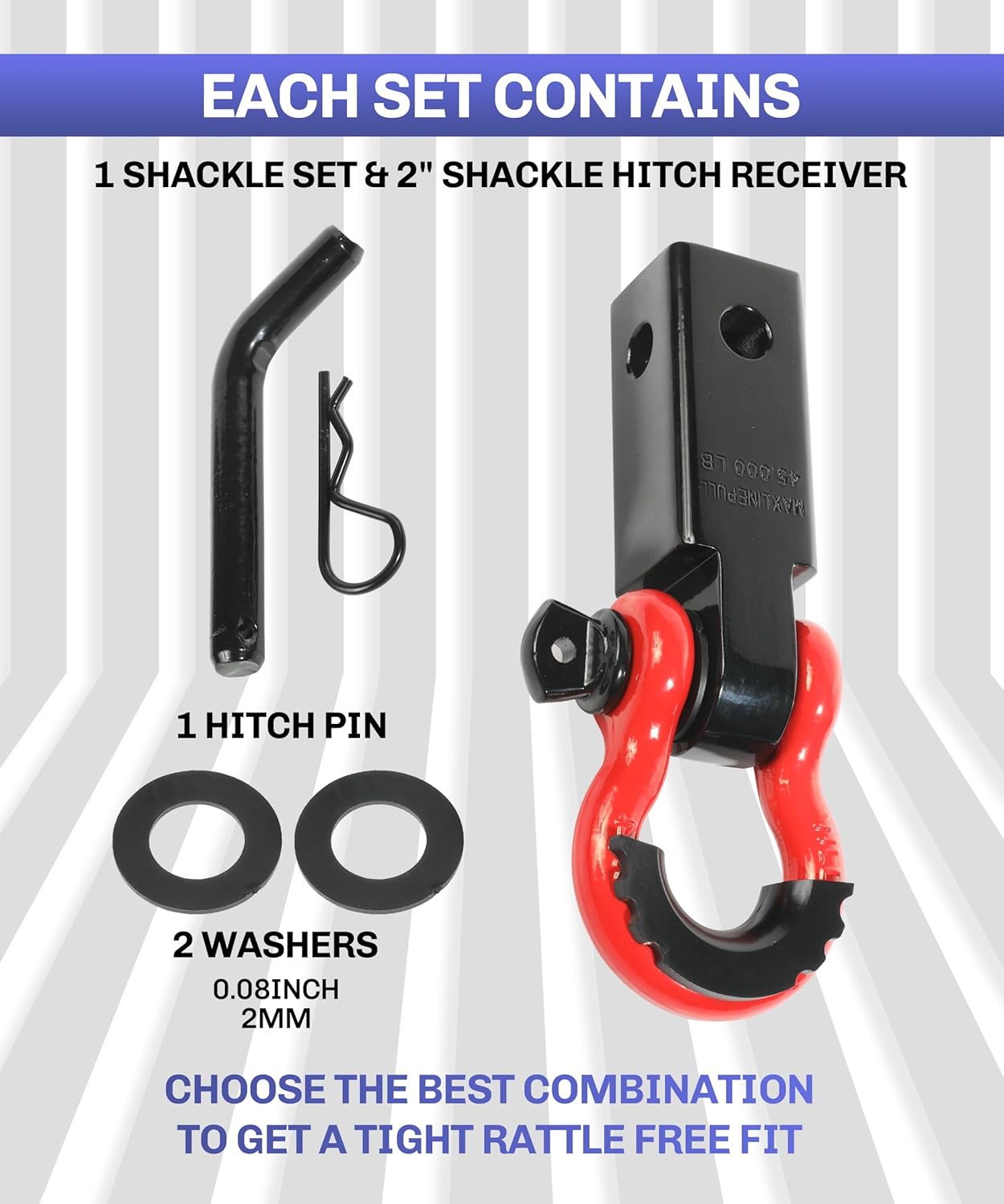Tow Hitch Receiver 2" with Shackle and Screw Pin U144209