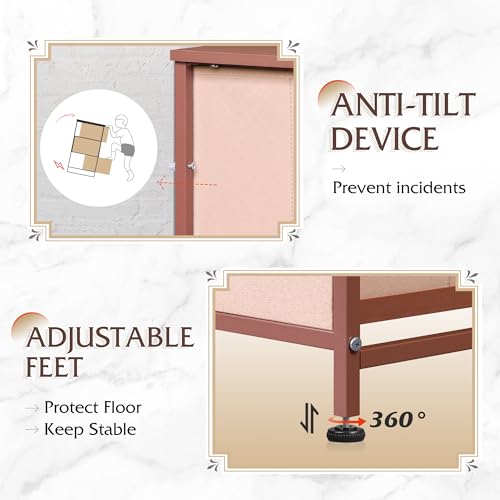 9-Drawer Fabric Storage Tower for Bedroom, Closet, Tall Chest Organizer with Steel Frame R839993