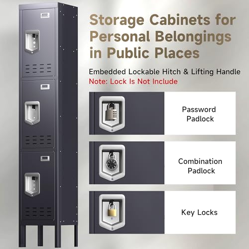 Metal Storage Cabinet, 5 Doors, Blue W429