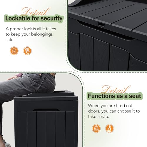 31 Gallon Outdoor Deck Box for Patio Furniture and Garden Tools W716487