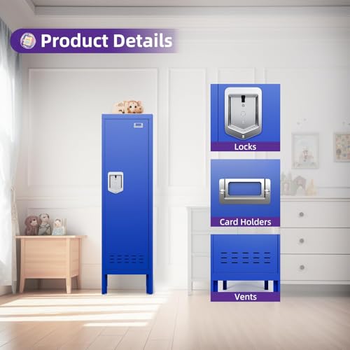 5-Door Steel Storage Locker with Hooks and Card Slots M92401