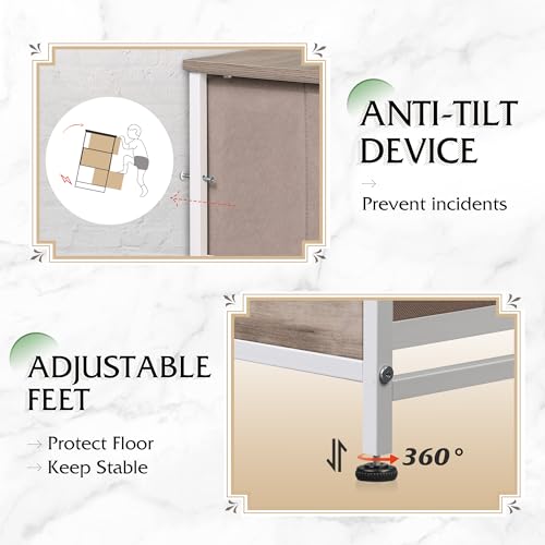 9-Drawer Fabric Storage Tower for Bedroom, Closet, Tall Chest Organizer with Steel Frame R839993