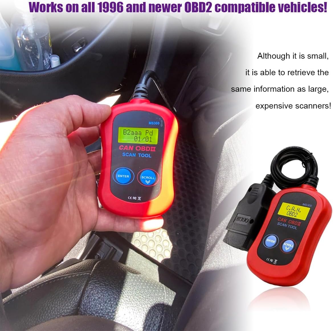 OBD2 Scanner Code Reader, Engine Fault Diagnostic Tool O7096