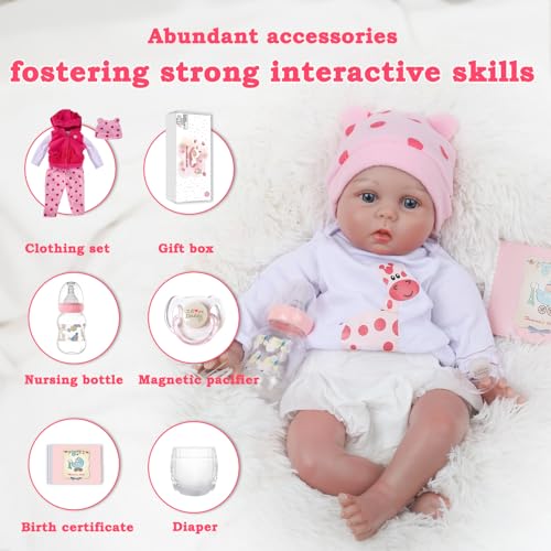 22 inch Realistic Newborn Soft Vinyl Baby Doll Toy for Kids Age 3+ Q932948