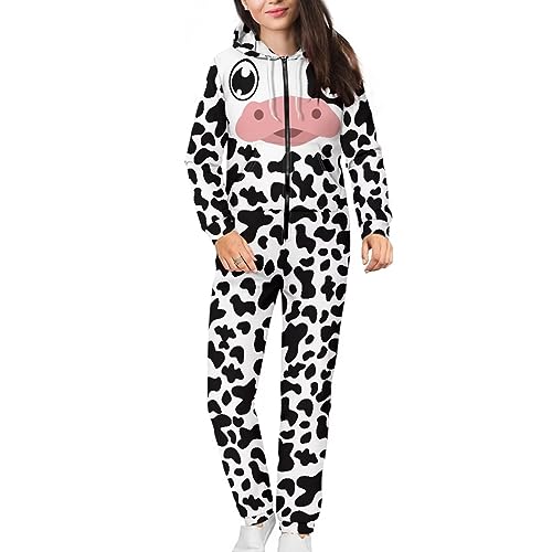 Adult Onesie Hooded One-Piece Pajama Zipper Jumpsuit for Men and Women I930