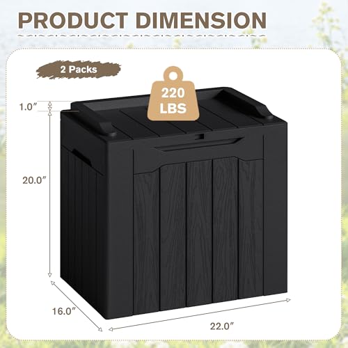 31 Gallon Resin Deck Box Waterproof Indoor Outdoor Storage for Patio Cushions and Garden Tools L90121