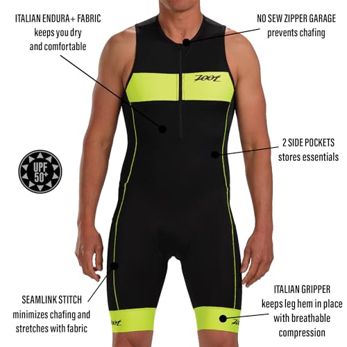 Men’s Sleeveless Triathlon Tank Suit with Chamois Pad and Pockets N4014