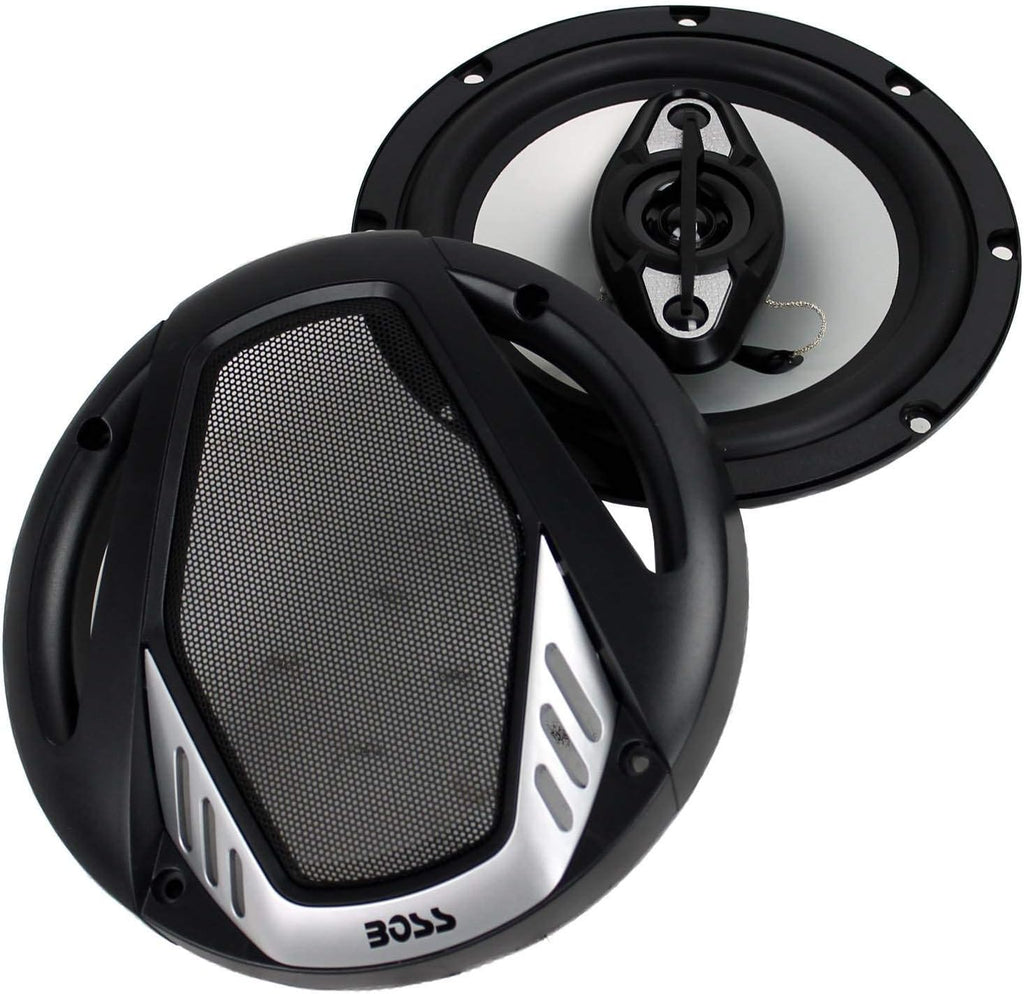 6.5" 400W 4-Way Car Audio Coaxial Speakers, Black (6 Speakers) W4133