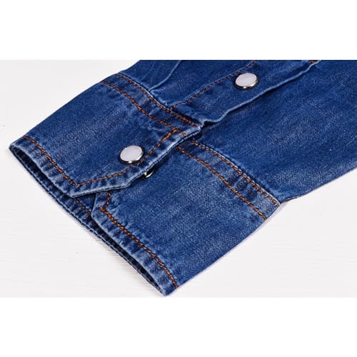 Men's Long Sleeve Snap Denim Shirt E72448