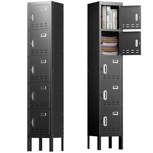 Metal Storage Cabinet, 5 Doors, Blue W429