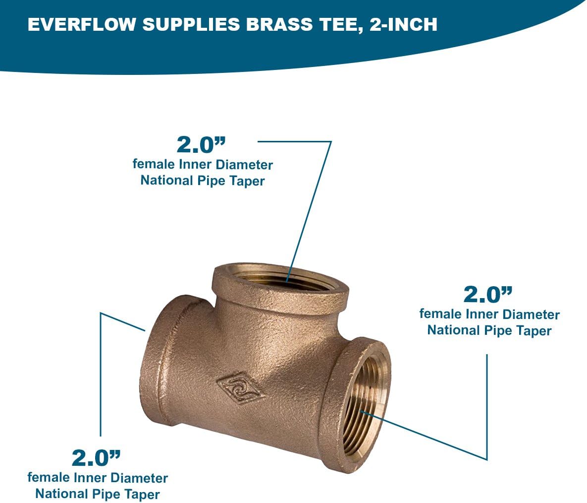 2 Inch Brass Tee M3996